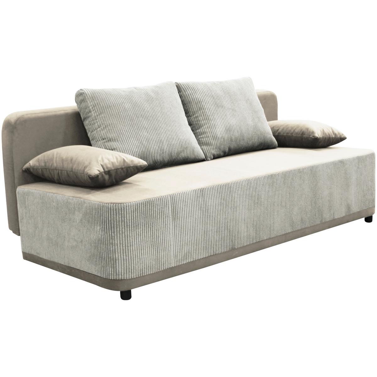 Schlafsofa Stella Creme B: 197 cm - Creme/Schwarz, Design, Textil (197/90/83cm) - MID.YOU