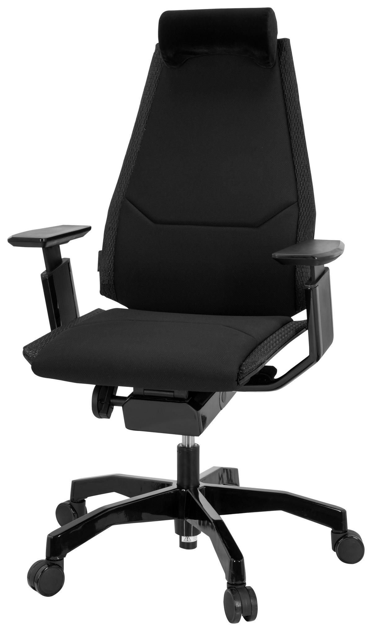 Bürostuhl Genidia Schwarz Bis 120 Kg - Schwarz, Basics, Kunststoff/Textil (57/122/46cm) - MID.YOU