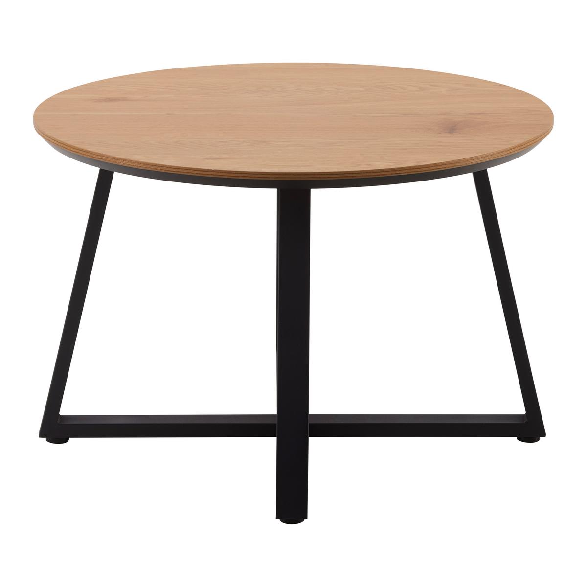 KONFERENČNÍ STOLEK BRAVA - černá/přírodní barvy, Moderní, kov/kompozitní dřevo (70/70/45cm) - Mömax