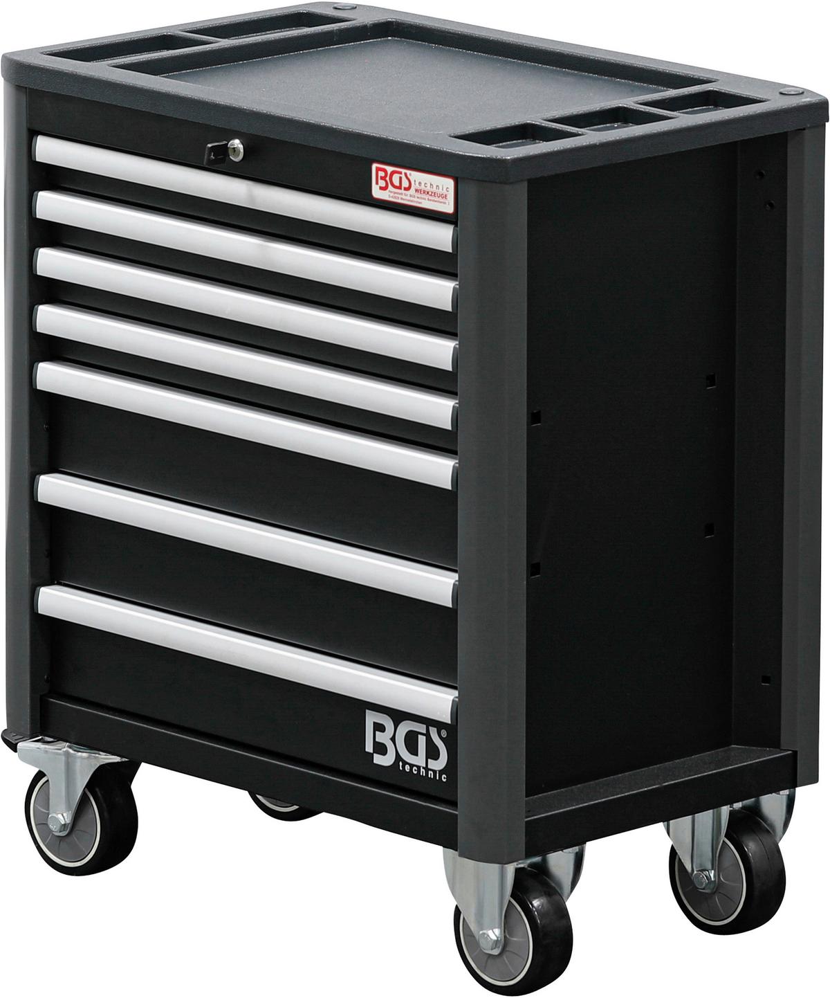 Werkstattwagen Leer Schwarz/Silberfarben B: 72,4cm - Silberfarben/Schwarz, Basics (72.4/85.9/47cm)