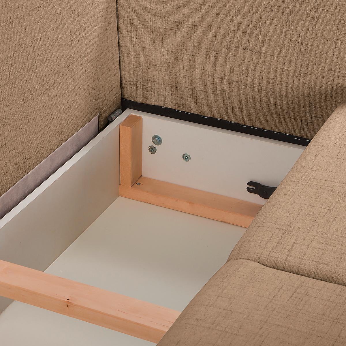 Ecksofa Bella Beige S: 257x174 cm - Wengefarben/Beige, Design, Textil (257/174cm) - Livetastic