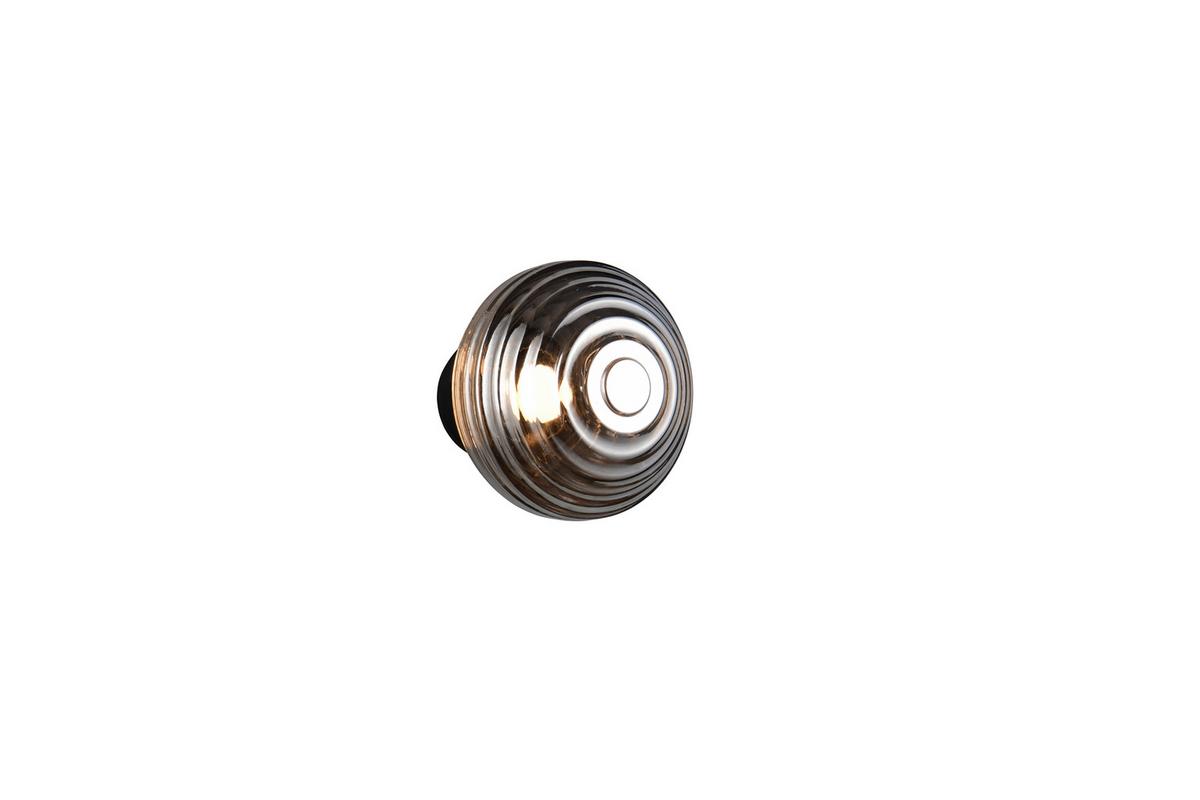 LED-Wandleuchte Earl Grau Schwarz D: 15,5 cm - Schwarz/Grau, LIFESTYLE, Glas/Metall (15,5/15cm)