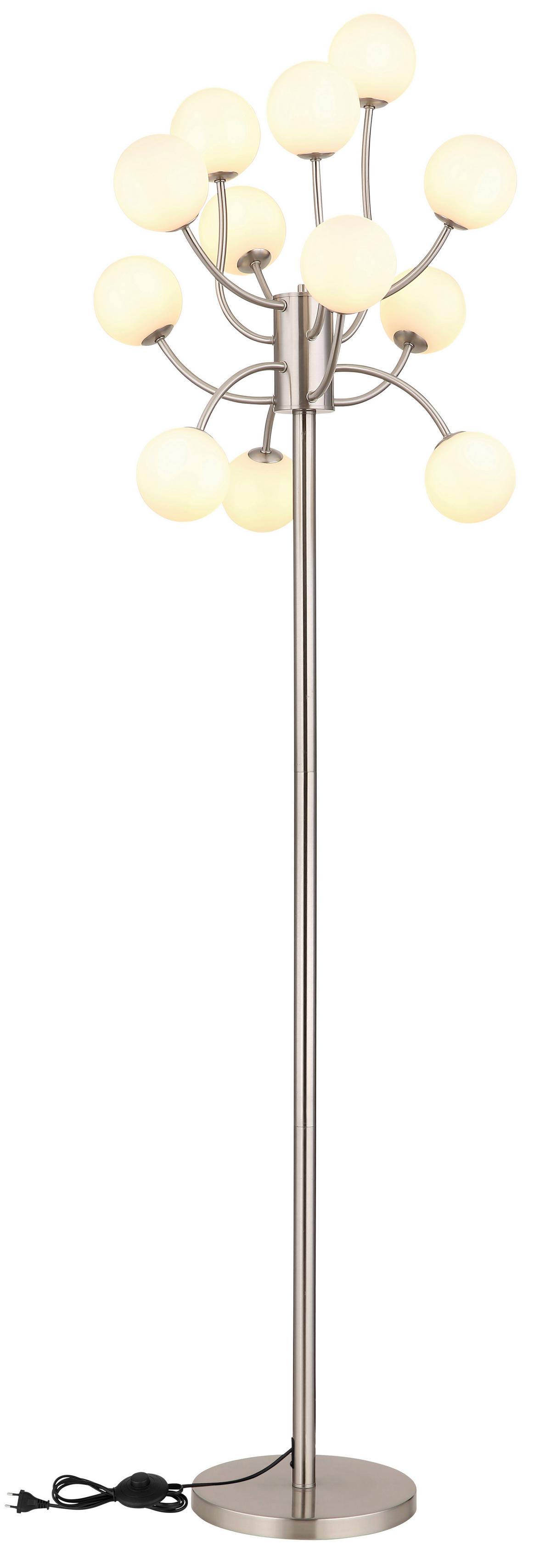 Hochvoltleuchte Weiß Opalglas, ca. 62x200 cm - Schwarz/Weiß, KONVENTIONELL, Glas/Kunststoff (62/200cm) - Globo