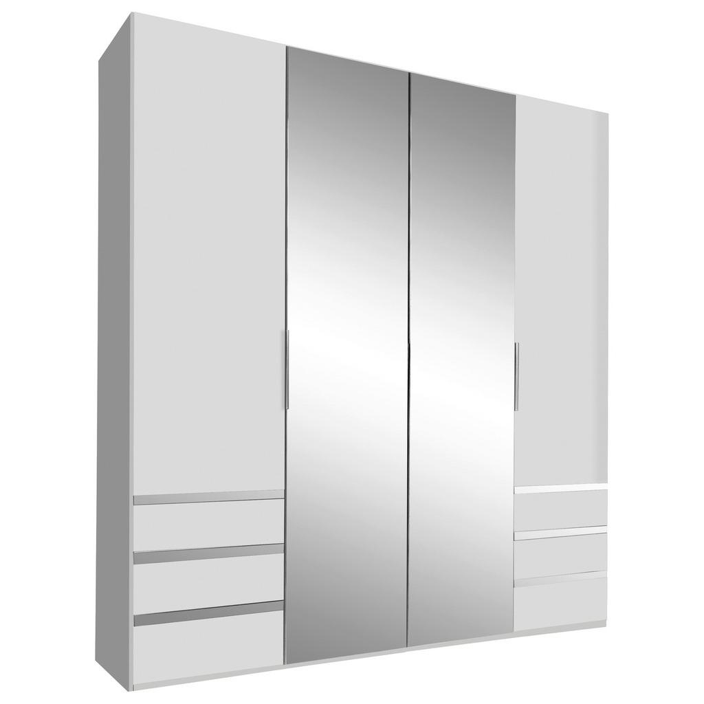 Drehtürenschrank M. Spiegel 200cm Level 36a, Weiß Dekor