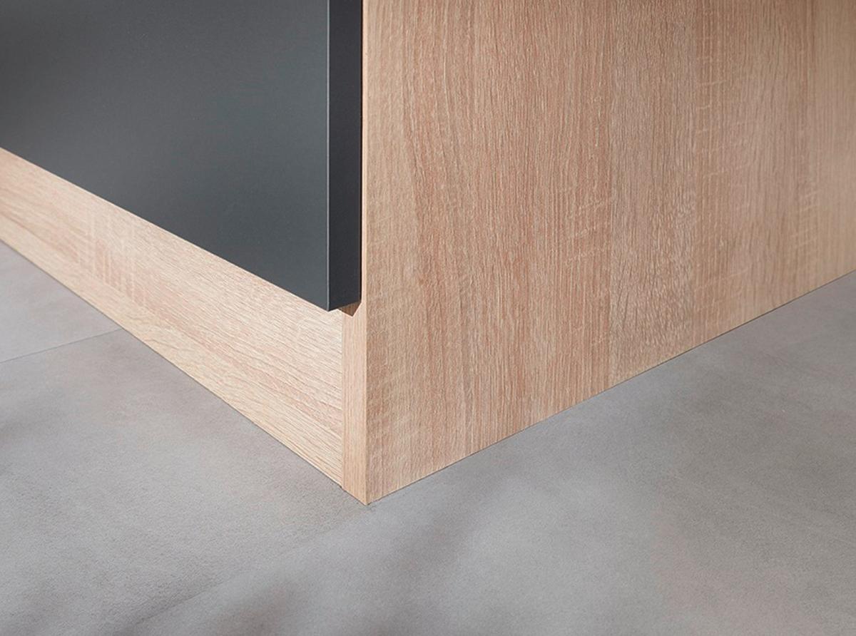 Miniküche Merle Grau/Eiche Dekor B:100cm - Eichefarben/Grau, Basics, Holzwerkstoff (100cm) - Respekta