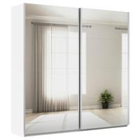 Tolóajtós Szekrény Feldkirch 225/229 Cm - ezüst/fehér, Modern, faalapú anyag/Üveg (225/229/62cm)