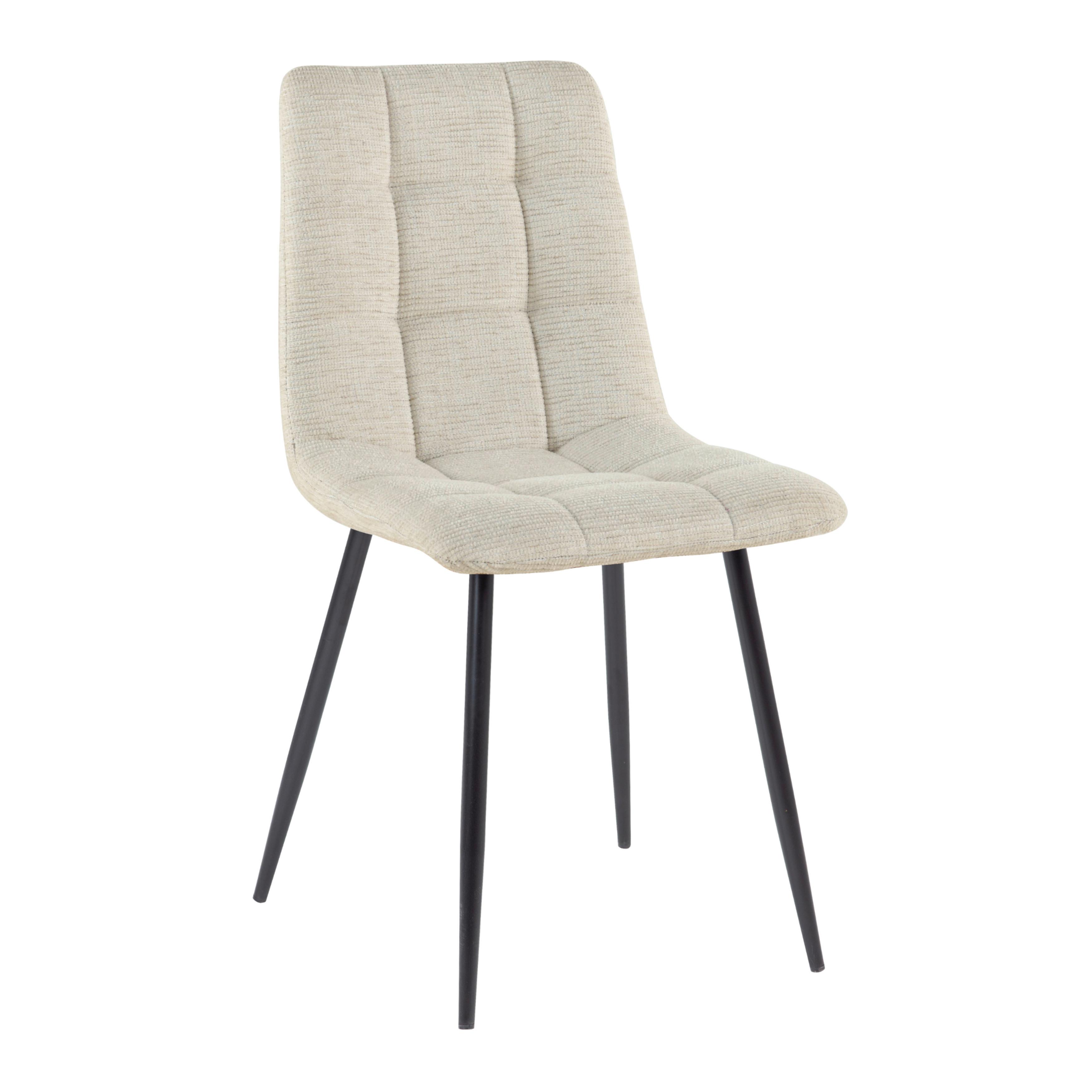 Polsterstuhl Lech beige - Beige/Schwarz, KONVENTIONELL, Holz/Textil (45/88/55cm)