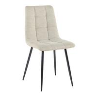 Polsterstuhl Lech beige - Beige/Schwarz, KONVENTIONELL, Holz/Textil (45/88/55cm)