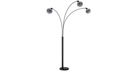 Stehlampe Teresa Schwarz Teresa - Schwarz, MODERN, Glas/Stein (95/170/202cm) - James Wood