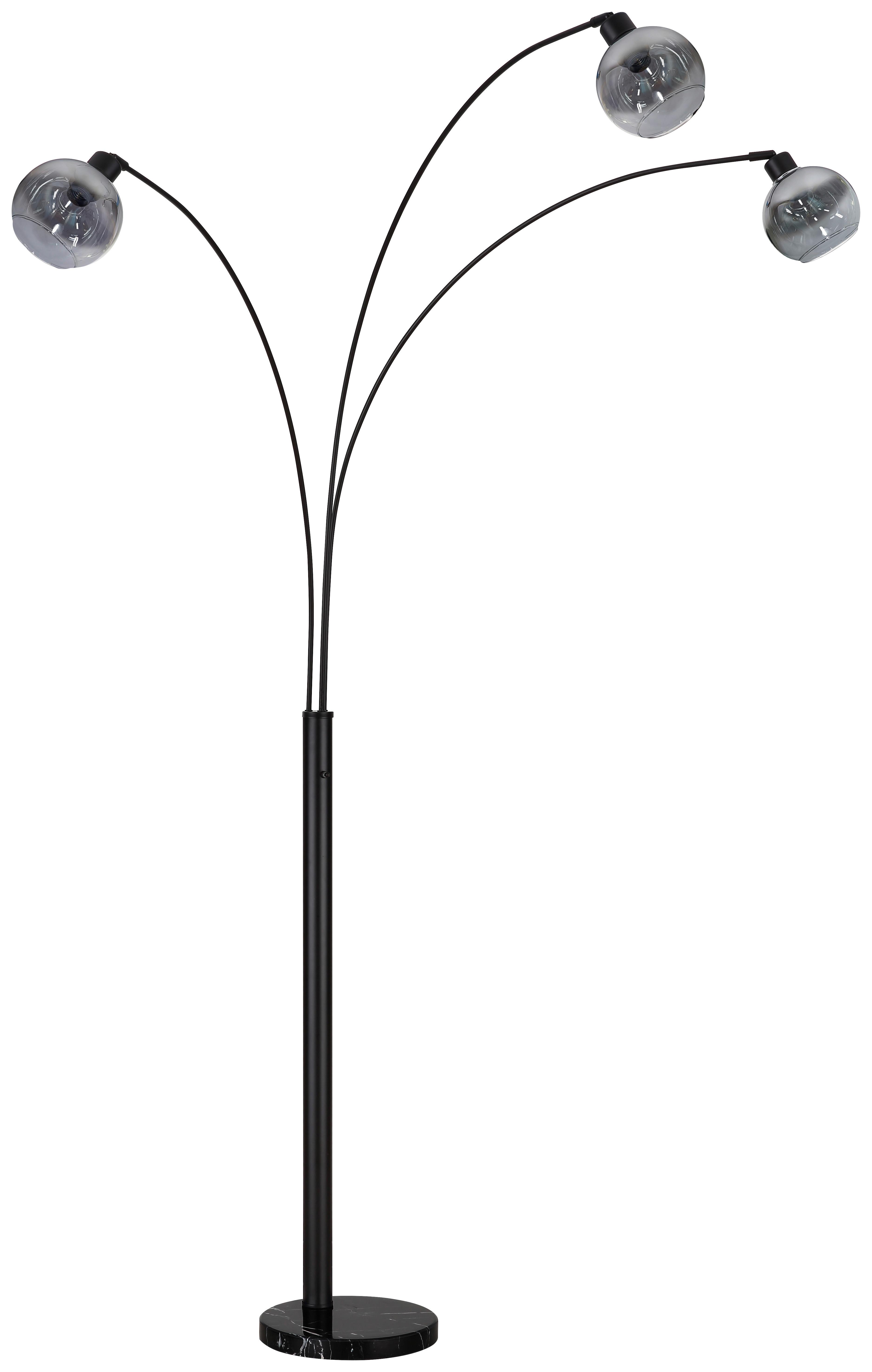 Stehlampe Teresa Schwarz Teresa - Schwarz, MODERN, Glas/Stein (95/170/202cm) - James Wood