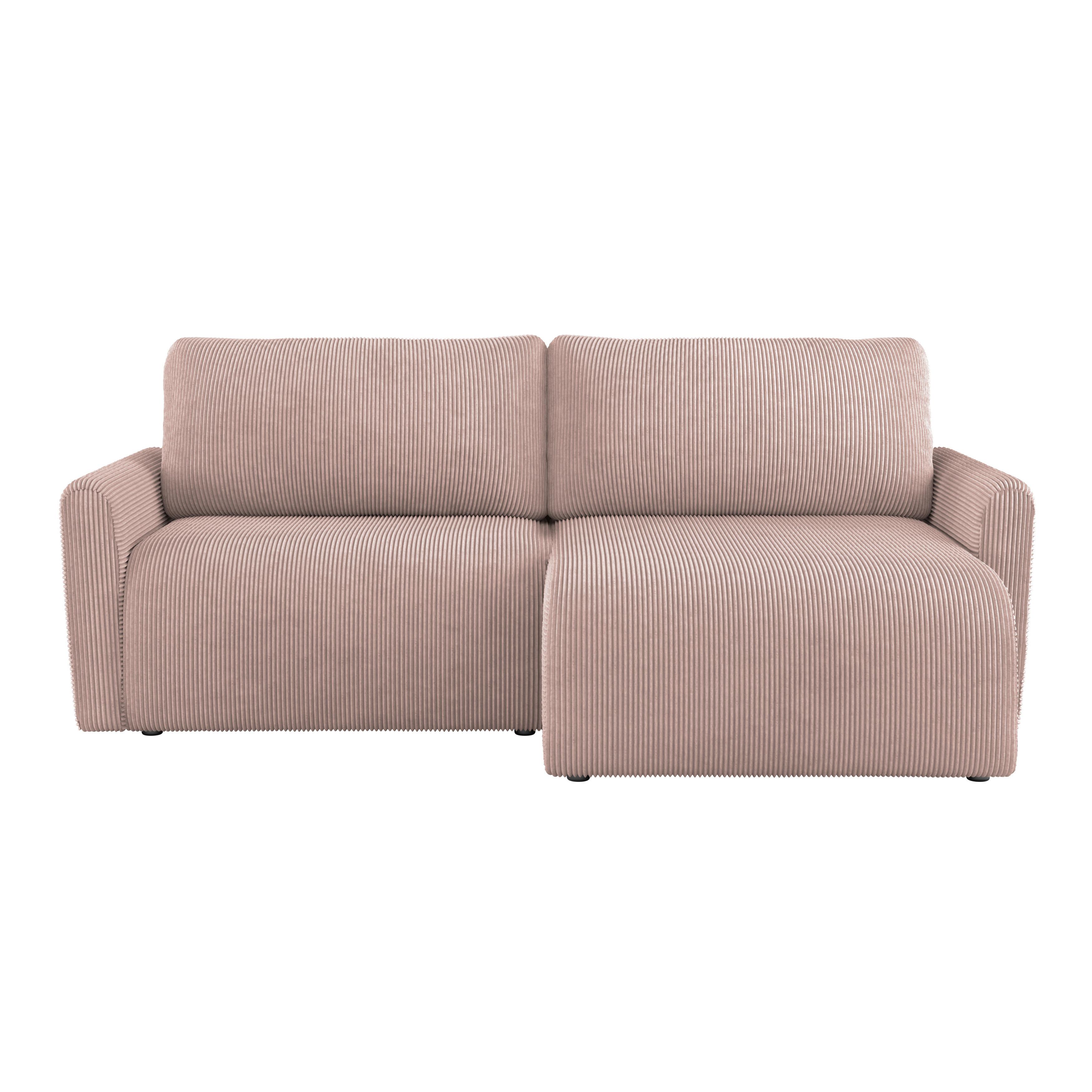 Ecksofa mit Schlaffunktion Josh Rosa 229x146 cm - Rosa, Trend, Textil (229/146cm)