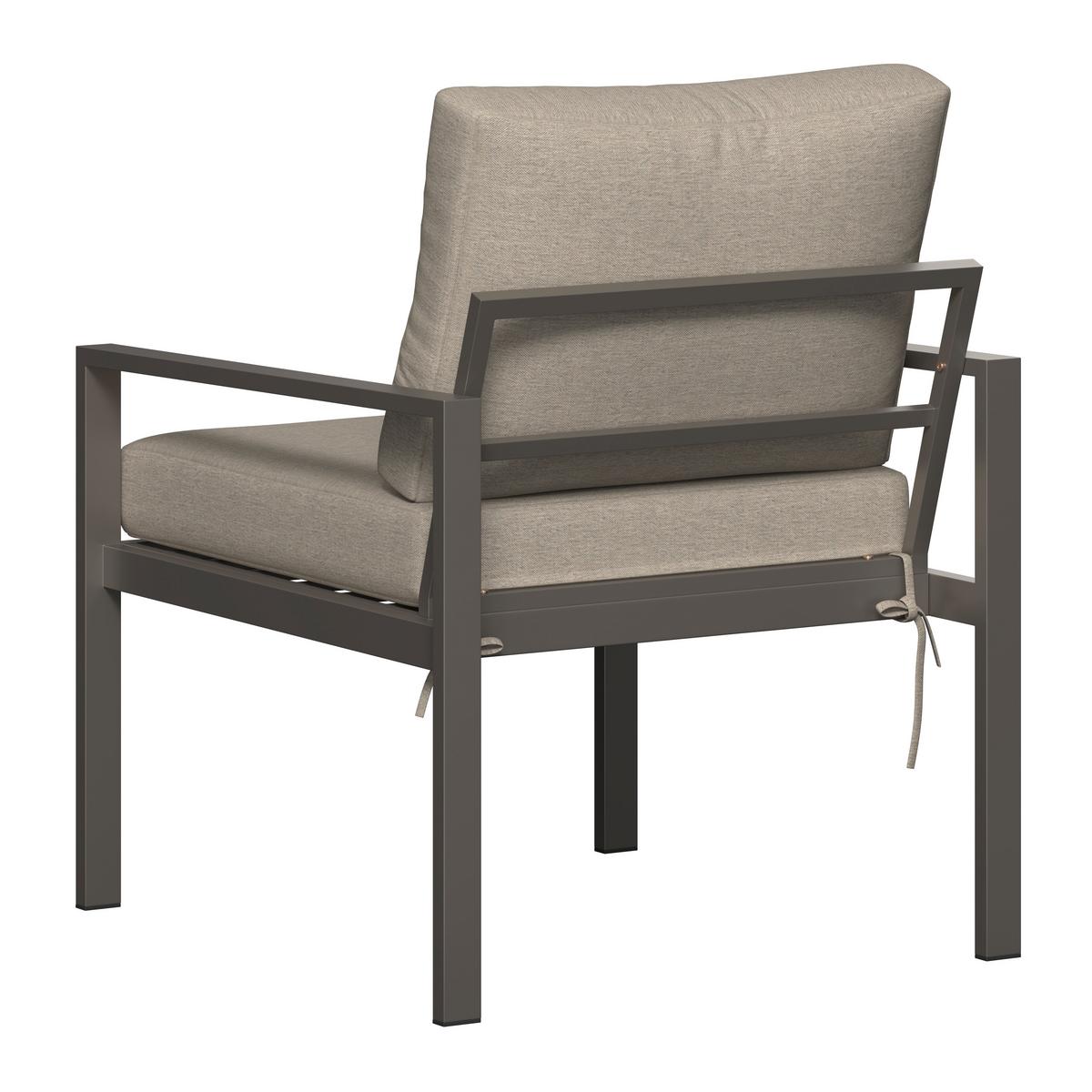 Loungegarnitur Zamora - Graubraun/Beigebraun, MODERN, Textil/Metall (105/35,5/50cm) - Beldano