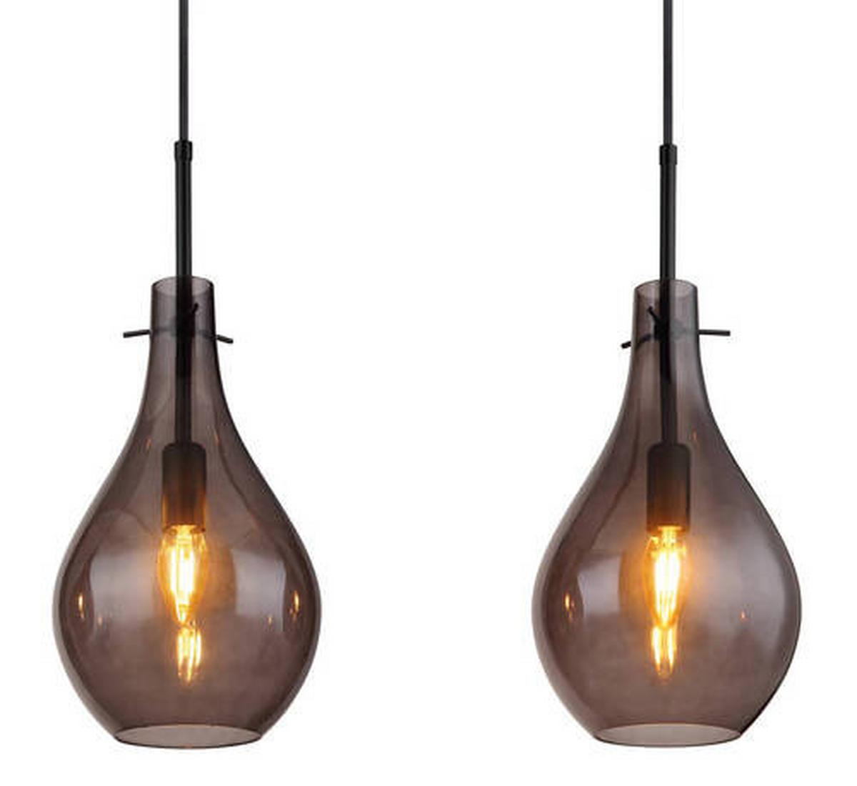 Hängeleuchte 15574-4h - Schwarz, Design, Glas/Metall (110/18/120cm) - Globo
