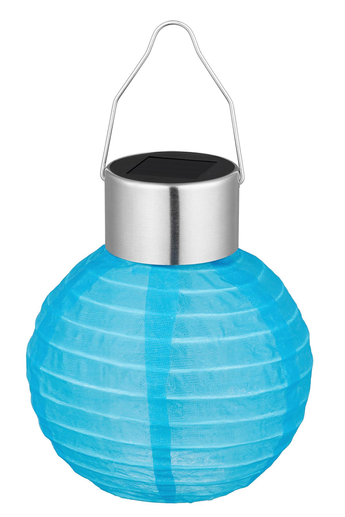 Solarleuchte Kira - Blau/Rot, Basics, Kunststoff/Textil (10/12cm) - Homezone