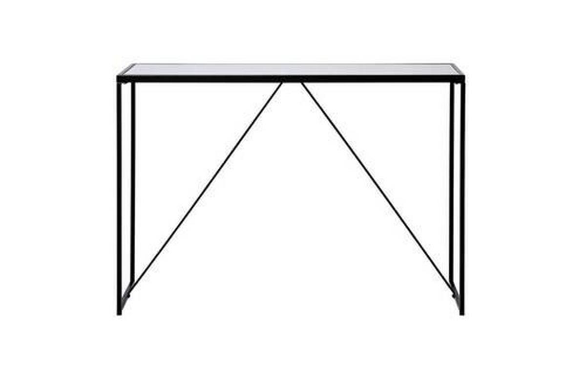 Konsolentisch Glam Console Schwarz/Weiß B: 30 cm - Schwarz/Weiß, KONVENTIONELL, Holzwerkstoff/Metall (111/30/76cm) - Livetastic