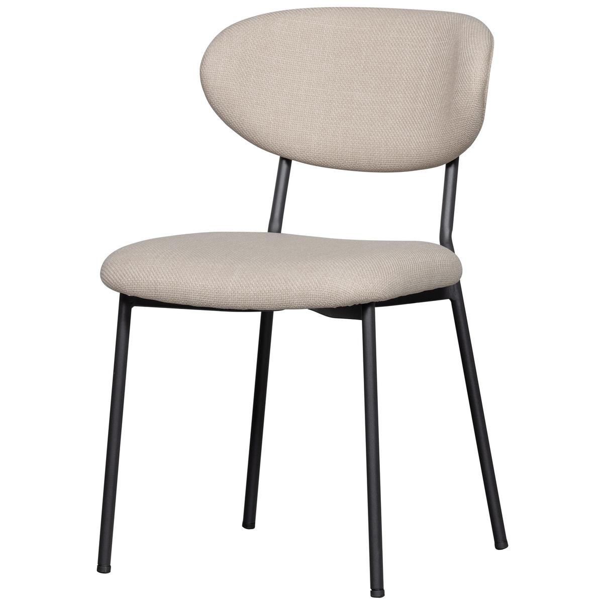 Stuhl-Set Klejd Naturfaben/Schwarz B: 47cm - Schwarz/Naturfarben, MODERN, Textil/Metall (47/79/53cm) - Livetastic