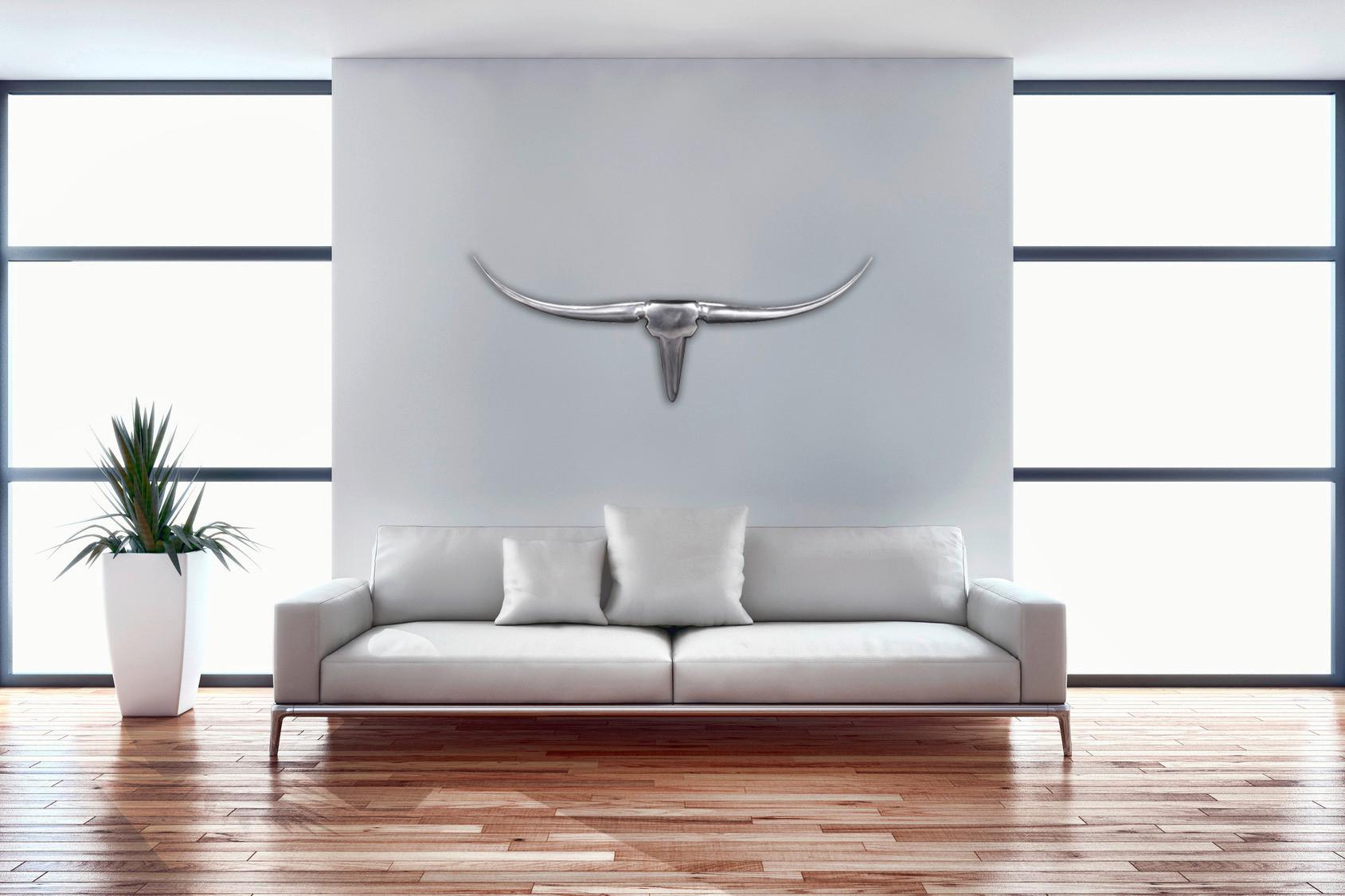 Wanddeko Wohnling Silberfarben B: 100cm - Silberfarben, MODERN, Metall (100/40/6cm) - MID.YOU