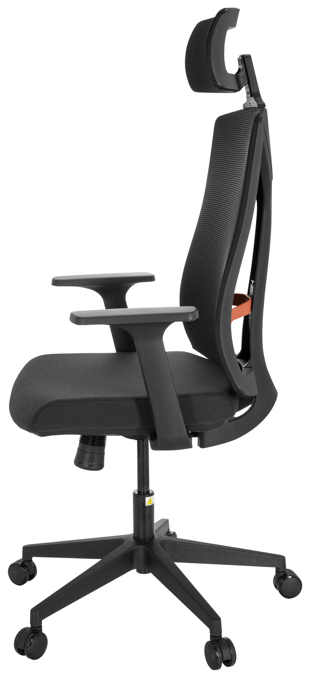 Drehstuhl Kodiak Schwarz - Schwarz, MODERN, Kunststoff/Textil (68/121/68cm) - MID.YOU