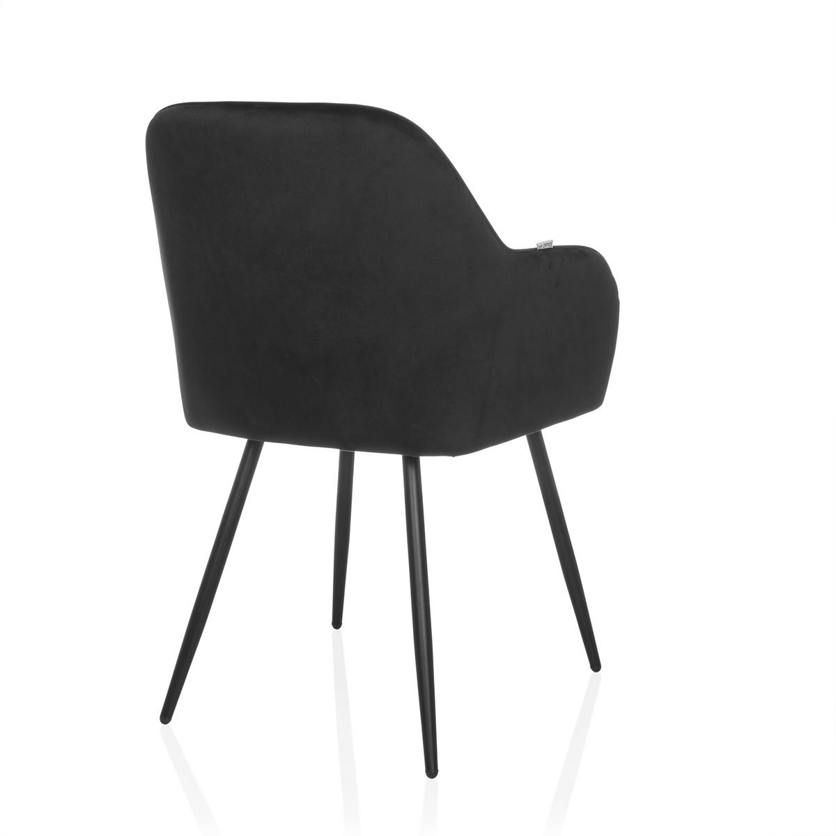 Armlehnstuhl Charvelle Schwarz B: 55 Cm - Schwarz, MODERN, Textil/Metall (55/86/58cm) - MID.YOU