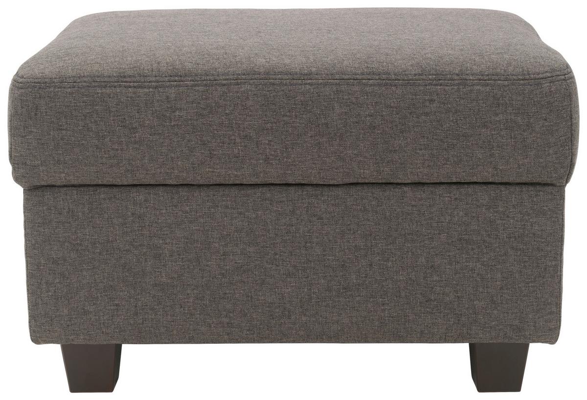 Polsterhocker Norma Braun/ Schwarz Webstoff H: 41 Cm - Wengefarben/Schwarz, Design, Textil (67/41/52cm) - MID.YOU