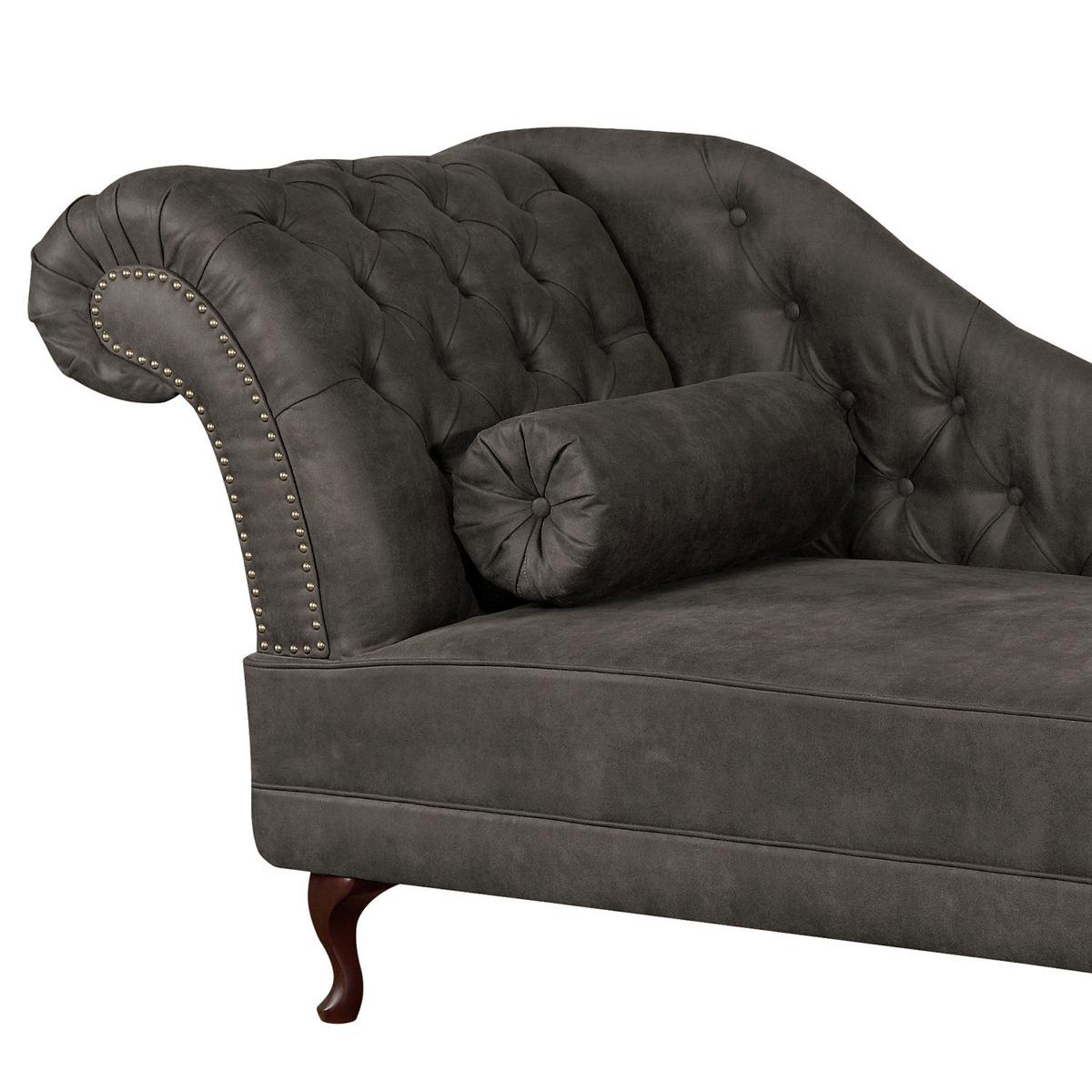 Récamiere Pako Grau B: 185cm - Braun/Grau, Design, Textil (185/93/75cm) - Livetastic