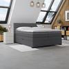 Boxspringbett Mit Topper & Bettkasten 160x200 April - Graubraun/Schwarz, MODERN, Textil (160/200cm)