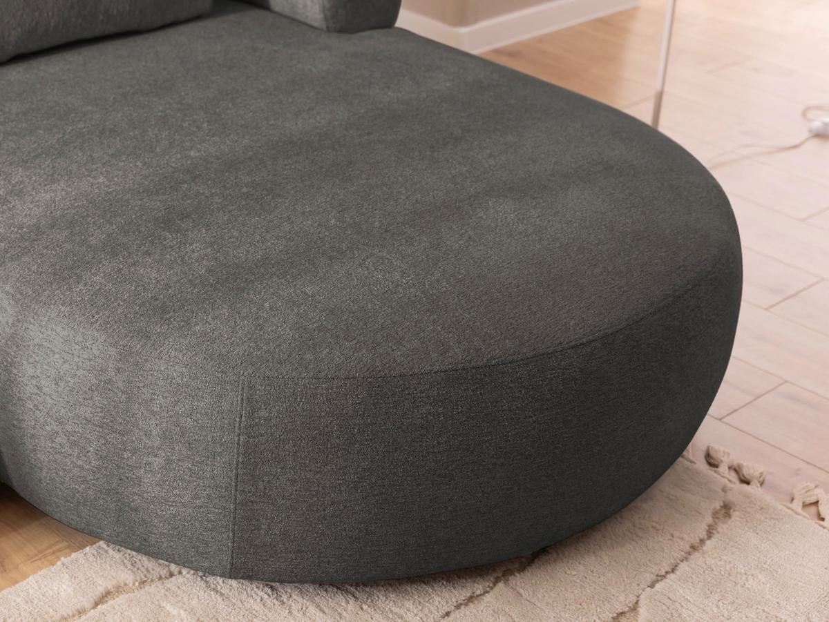 Ecksofa Ferro Anthrazit S: 256x156 cm - Anthrazit/Schwarz, Design, Textil (256/156cm) - Livetastic