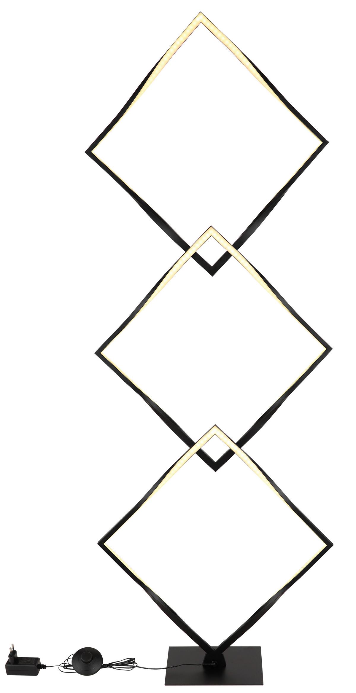 Led-stehleuchte 67213s - Opal/Schwarz, Design, Kunststoff/Metall (49/20/130cm) - Globo
