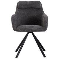 Armlehnstuhl Dream Grau Gepolstert - Schwarz/Grau, MODERN, Holz/Textil (59/88/64cm) - MID.YOU