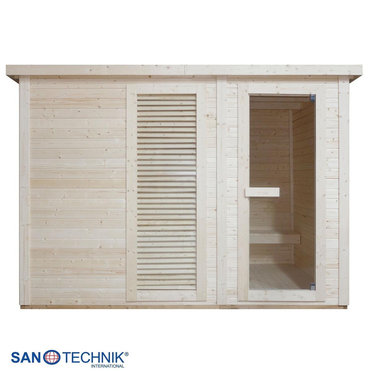 SAUNA Vaasa Naturfarben B: 230 cm - Naturfarben, KONVENTIONELL, Holz (310/230/219,5cm) - Sanotechnik