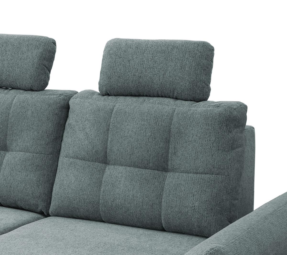 Ecksofa Brizzini Mintgrau S: 176/250-280 cm - Mintgrau/Blau, MODERN, Holz/Textil (176/250-280cm) - Livetastic