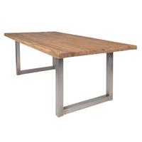 Esstisch Naturfarben /Silberfarben L: 180cm - Silberfarben/Naturfarben, MODERN, Holz/Metall (180/100/76cm) - MID.YOU