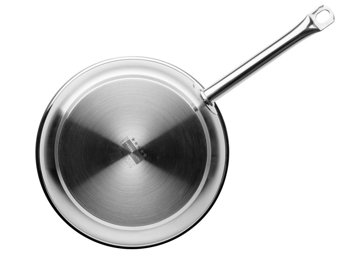 Bratpfanne Professional Edelstahl B: 25 Cm - Silberfarben, Basics, Metall (25/47,5/6,1cm) - Mäser
