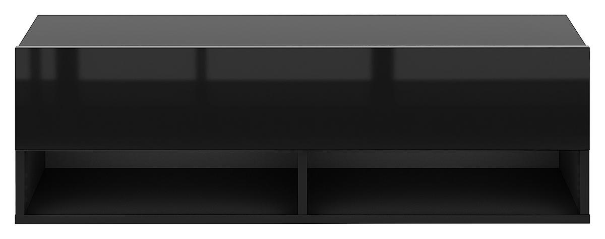 Lowboard Derby 100 - Schwarz Hochglanz/Schwarz, Design, Holzwerkstoff (100/31,5/32,5cm) - Livetastic