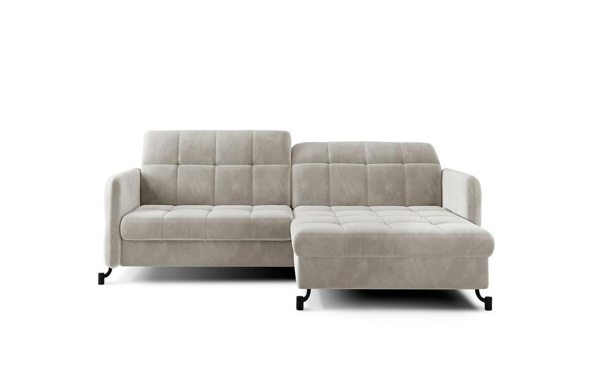 Ecksofa Lorelle Beige S: 225x160 cm - Beige/Schwarz, Design, Textil (225/160cm) - MID.YOU