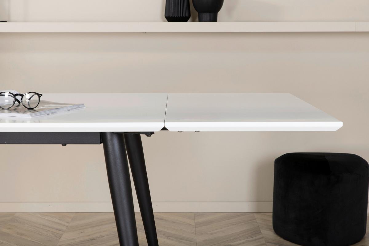 Esstisch Jimmy - Schwarz/Weiß, Design, Kunststoff/Metall (150/90/76cm) - Livetastic