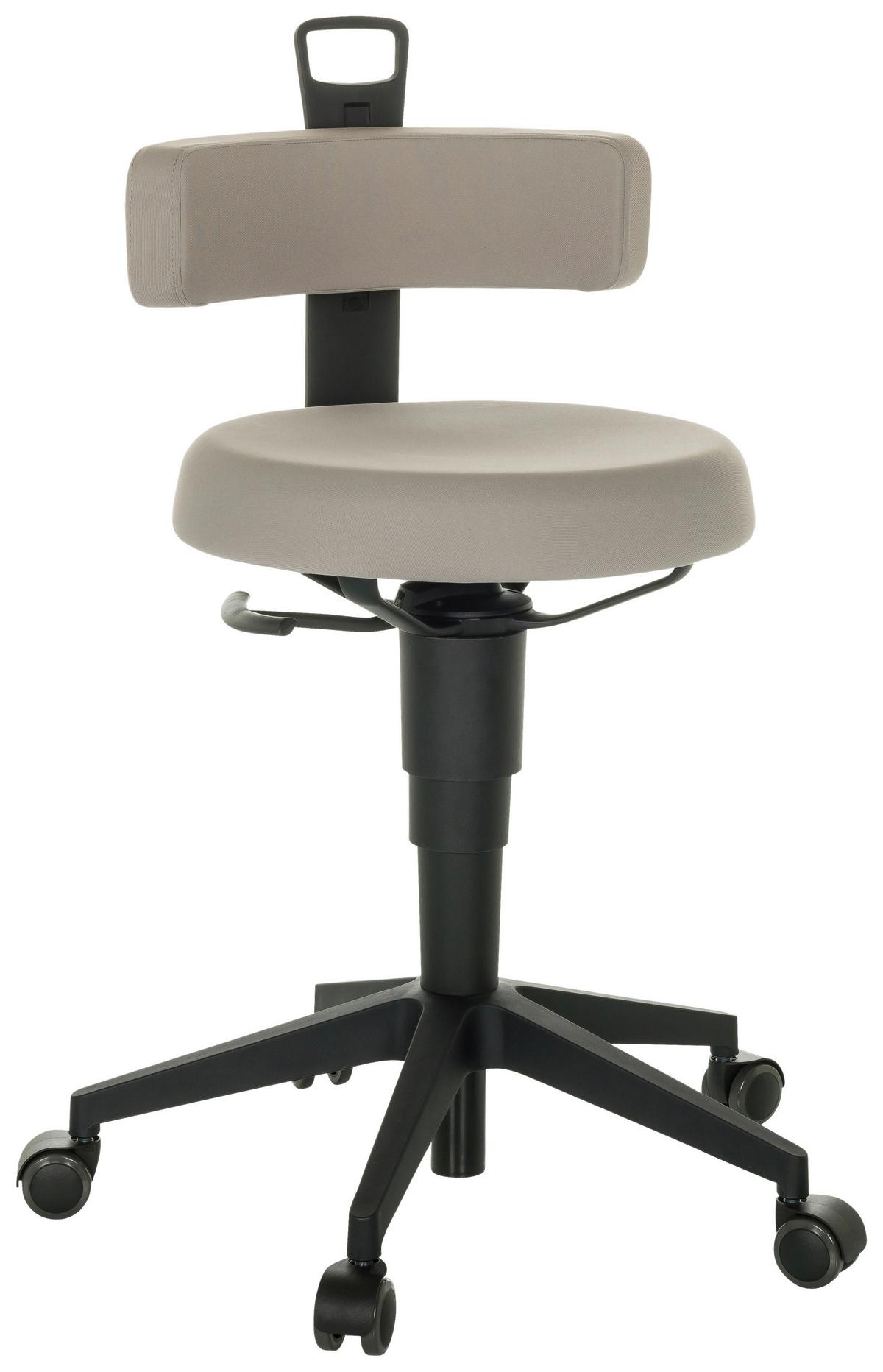 Bürohocker Top Work Flex - Schwarz/Grau, Basics, Kunststoff/Textil (40/74-86/46cm) - MID.YOU