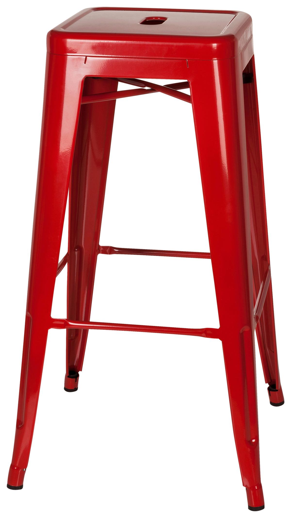 Barhocker Vantaggio High Stapelbar Rot Bis 150 Kg - Rot, Basics, Metall (44/77/44cm) - MID.YOU