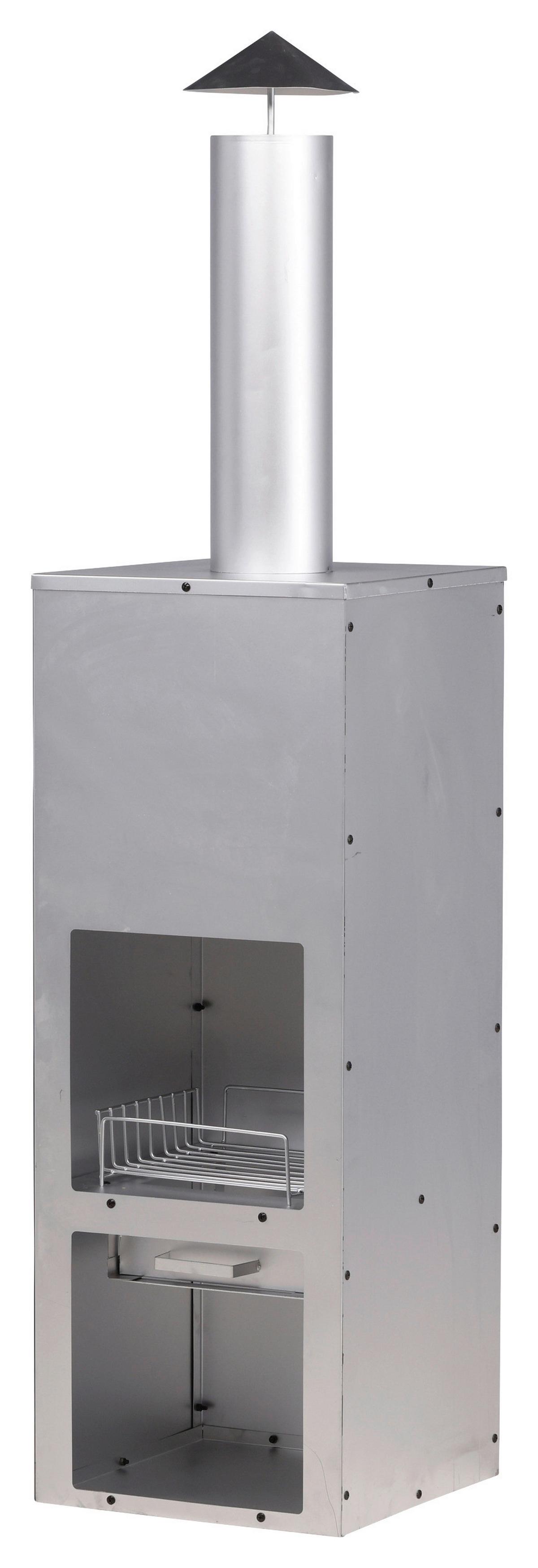 Feuerstelle Makarima - Silberfarben, KONVENTIONELL, Metall (45/199/45cm) - Gardenson