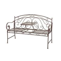 Gartenbank Saket - Braun, Basics, Metall (53/94,5/147cm) - Gardenson