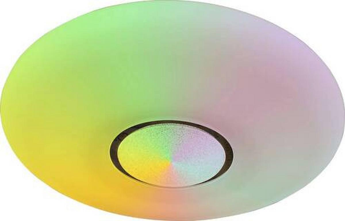 LED-Deckenleuchte Ø 48,5 cm, Timerfunktion und Farbwechsler - Klar/Opal, Design, Glas/Kunststoff (48,5/7,2cm) - Globo