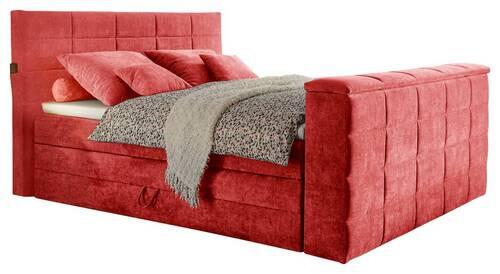 Boxspringbett Mit Bettkasten 180x200 Cm Denver - Rot, KONVENTIONELL, Textil (180/200cm) - Carryhome