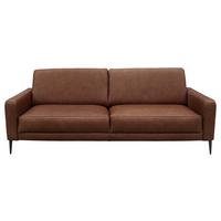 3-Sitzer-Sofa Spring, Dunkelbraun B: 187 cm - Dunkelbraun/Schwarzchrom, Design, Leder (187/85/92cm) - Livetastic