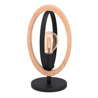STOLNÁ LAMPA BASILDON - čierna/prírodná farba, Basics, kov/drevo (35cm) - Eglo