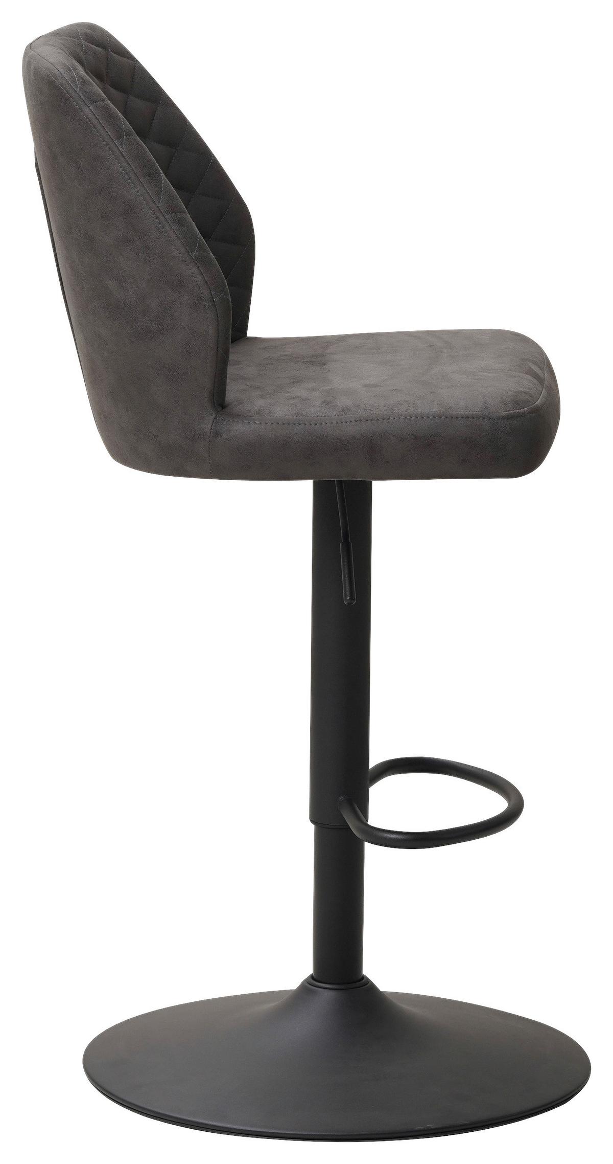 Barhocker-set Grayson - Anthrazit/Schwarz, KONVENTIONELL, Textil/Metall (42/114/52cm) - MID.YOU