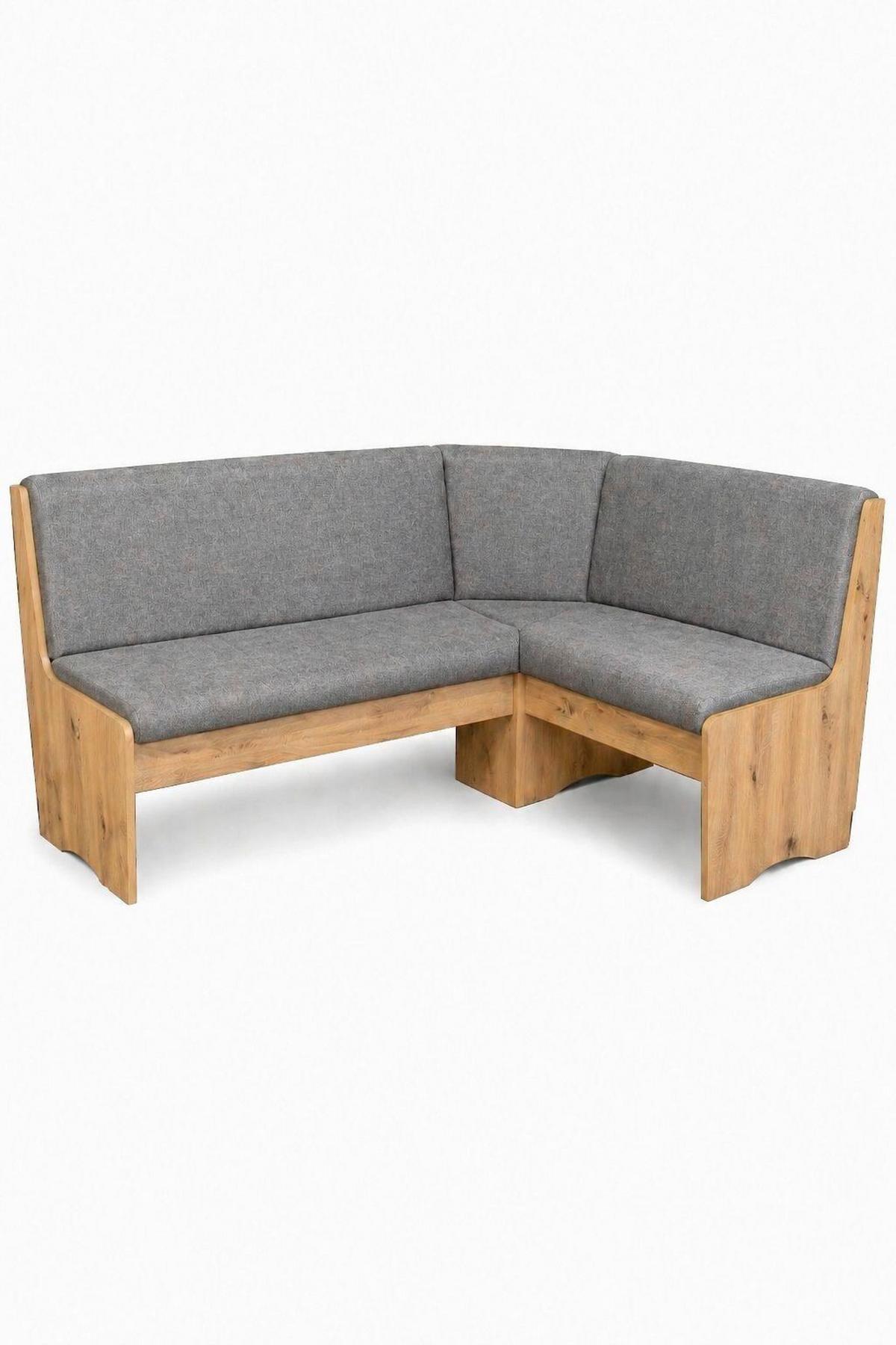 Eckbank Leipzig Webstoff dunkelgrau, 125x165cm - Dunkelgrau/Eiche Artisan, ROMANTIK / LANDHAUS, Holzwerkstoff/Textil (125/165cm)