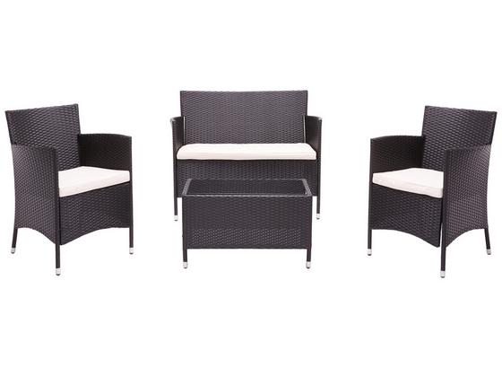 Loungegarnitur Valencia - Dunkelbraun/Creme, MODERN, Glas/Kunststoff - Ombra Loungegarnitur Valencia - Dunkelbraun/Creme, MODERN, Glas/Kunststoff - Ombra