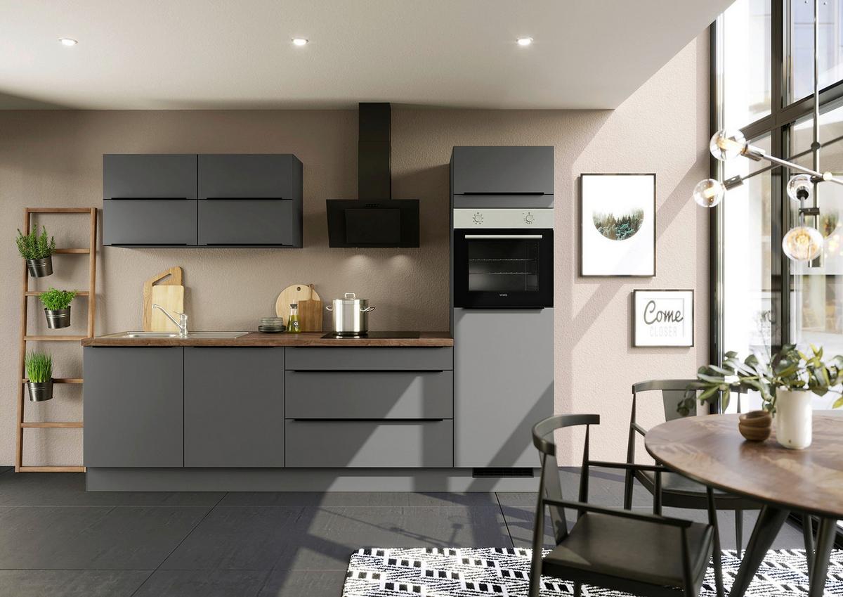 Küchenblock Ip3150 - Eichefarben/Graphitfarben, Trend, Holzwerkstoff (280cm) - Impuls