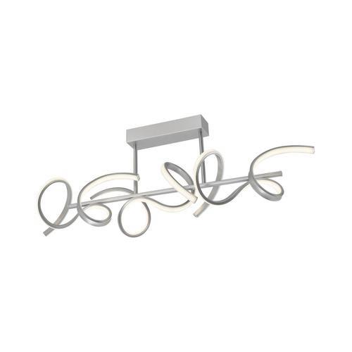 LED-Deckenleuchte Curls L: 82 cm Spiralförmig dimmbar - Silberfarben, Design, Metall (82/21/30cm)