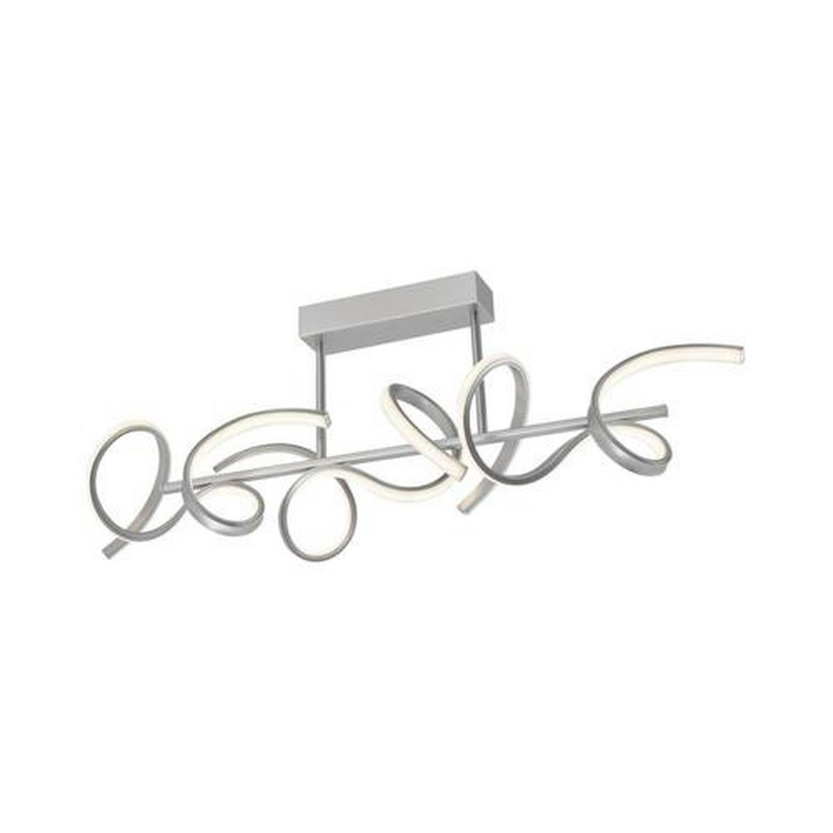 LED-Deckenleuchte Curls L: 82 cm Spiralförmig dimmbar - Silberfarben, Design, Metall (82/21/30cm)